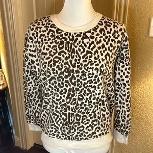 J. Crew: Vintage Fleece Cheetah Print Sweater in Medium